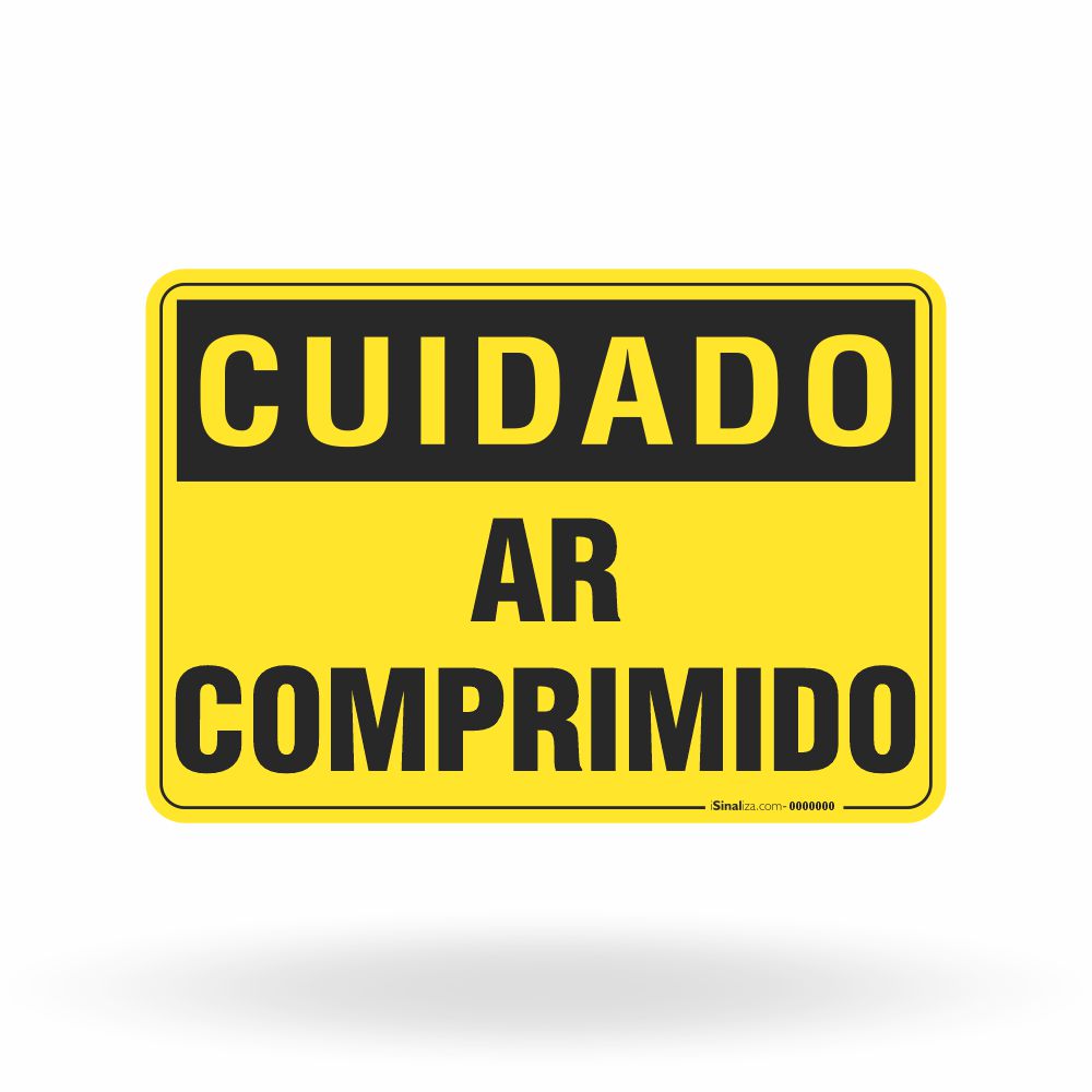 Placa Cuidado - Ar Comprimido