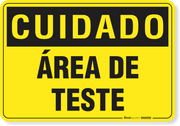 Placa Cuidado  Área De Teste