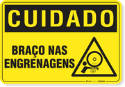 Placa Cuidado  Braço Nas Engrenagens