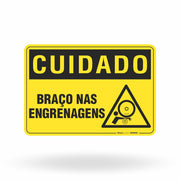Placa Cuidado - Braço nas Engrenagens