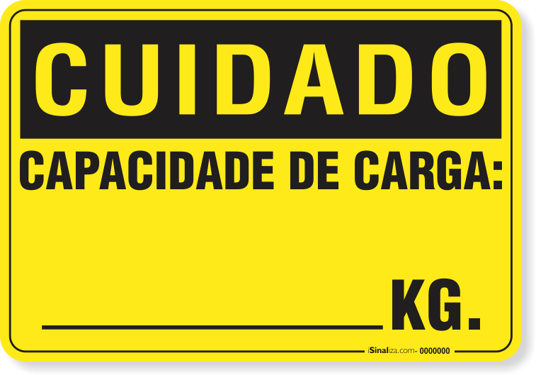 Placa Cuidado Capacidade De Carga