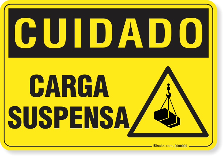 Placa Cuidado Carga Suspensa