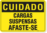 Placa Cuidado Cargas Suspensas Afaste-Se
