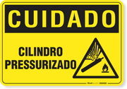 Placa Cuidado Cilindro Pressurizado
