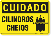 Placa Cuidado Cilindros Cheios