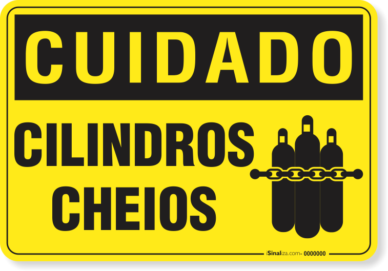 Placa Cuidado Cilindros Cheios