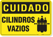 Placa Cuidado Cilindros Vazios