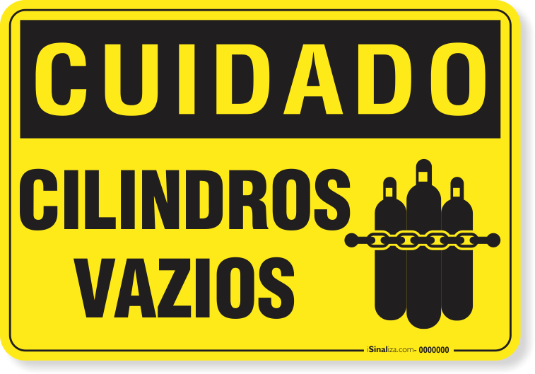 Placa Cuidado Cilindros Vazios