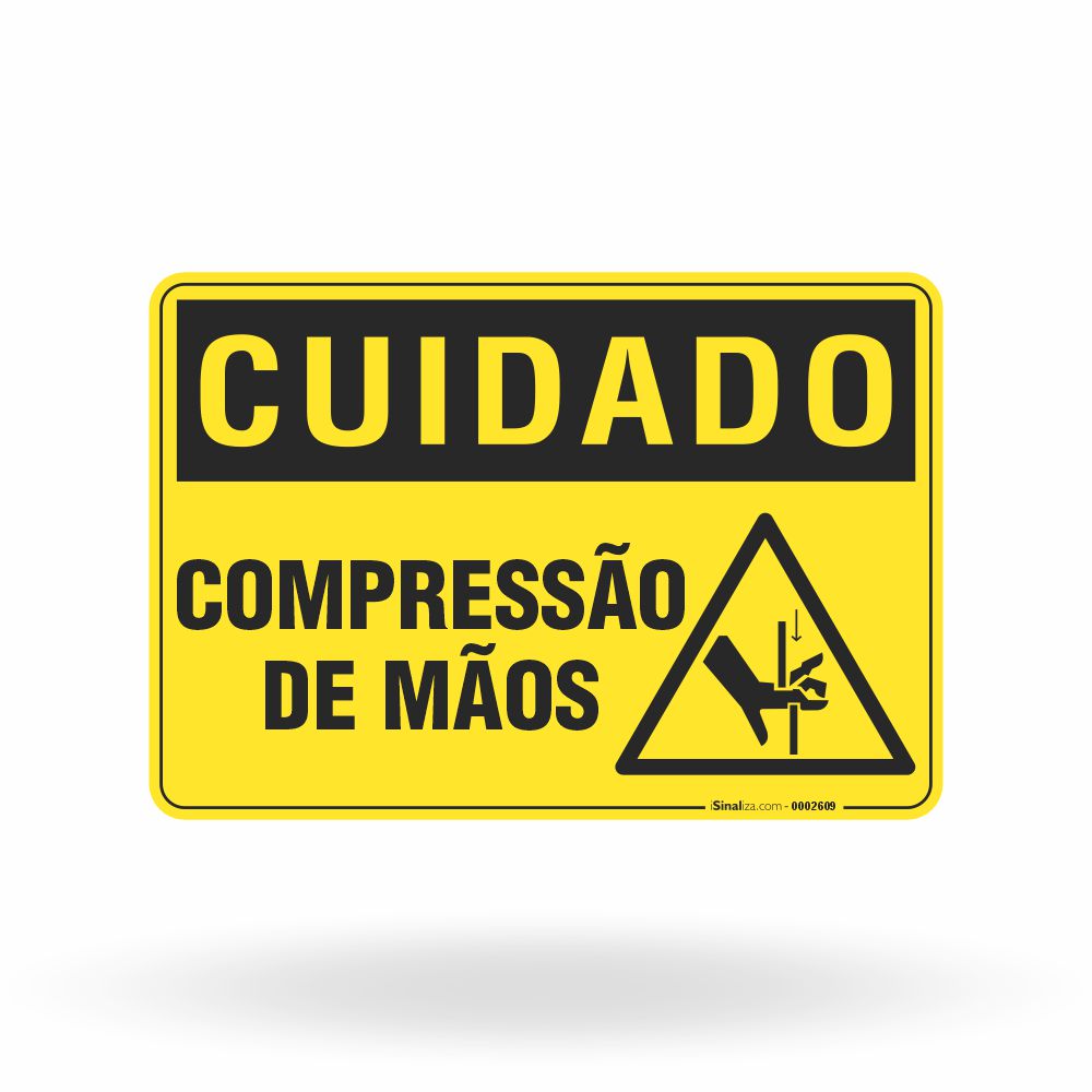 Placa Cuidado - Compressão de Mãos