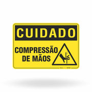 Placa Cuidado - Compressão de Mãos