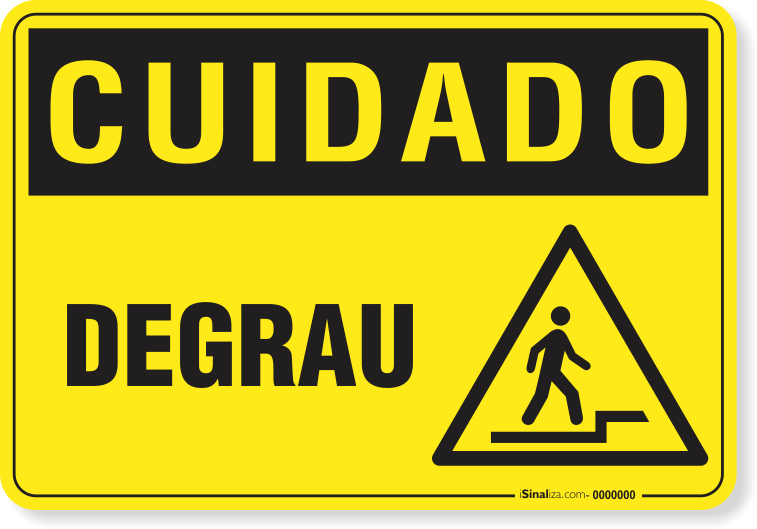 Placa Cuidado Degrau