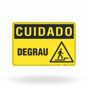 Placa Cuidado - Degrau