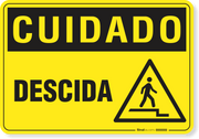 Placa Cuidado Descida