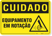 Placa Cuidado  Equipamento Em Rotação S1