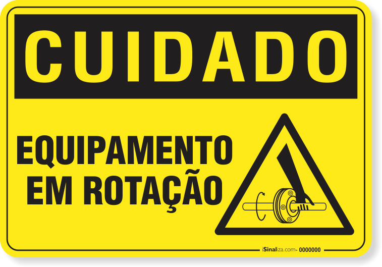 Placa Cuidado  Equipamento Em Rotação S1