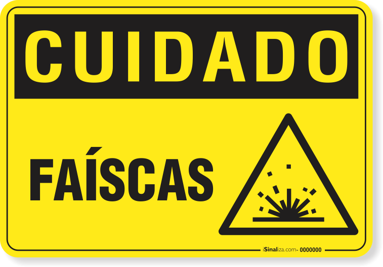 Placa Cuidado  Faíscas