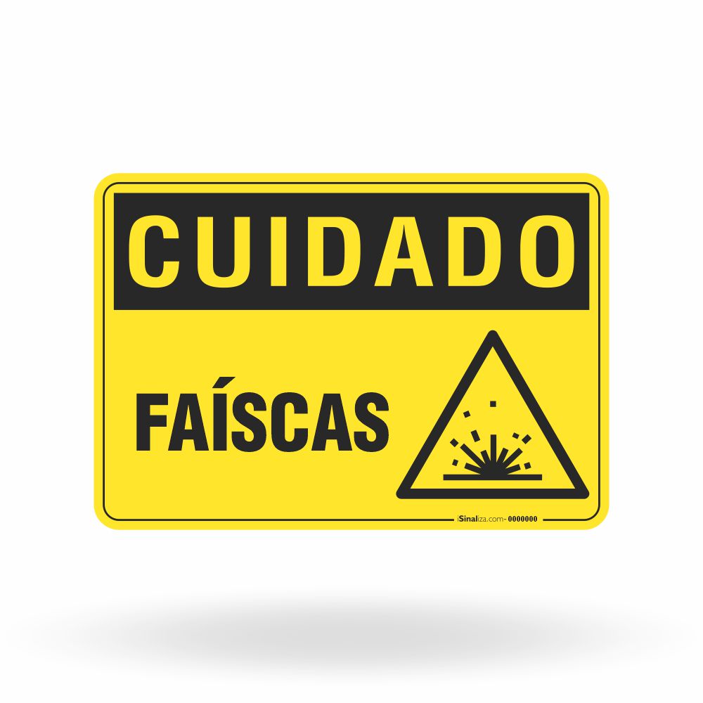Placa Cuidado - Faíscas