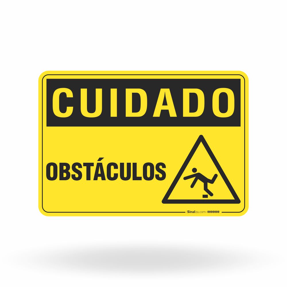 Placa Cuidado - Obstáculos