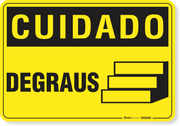 Placa Cuidado Degraus
