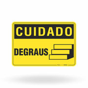 Placa Cuidado - Degraus