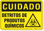 Placa Cuidado Detritos De Produtos Químicos