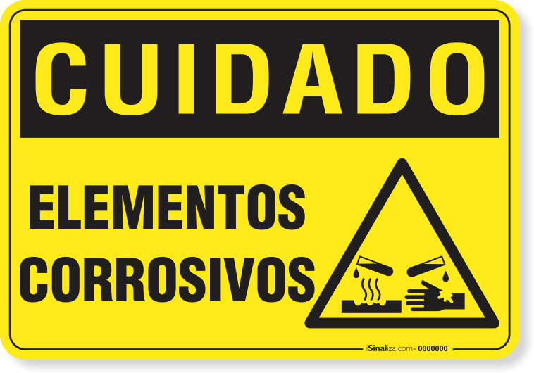 Placa Cuidado  Elementos Corrosivos S2
