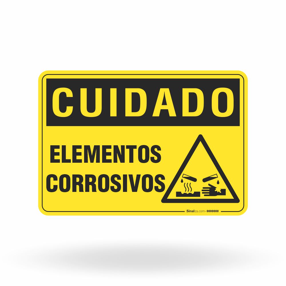 Placa Cuidado - Elementos Corrosivos