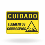 Placa Cuidado - Elementos Corrosivos