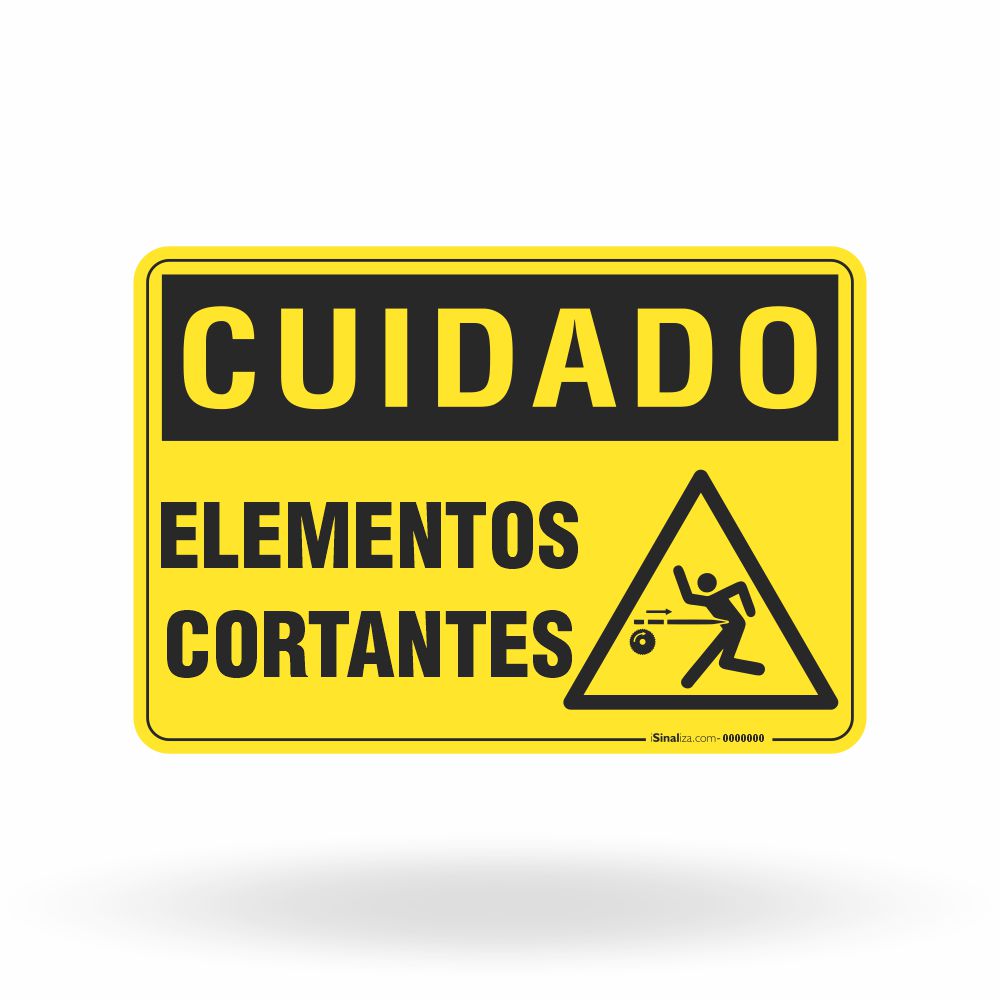 Placa Cuidado - Elementos Cortantes