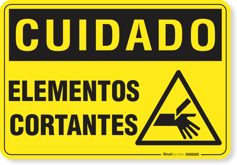 Placa Cuidado  Elementos Cortantes S3