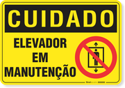 Placa Cuidado  Elevador Em Manutenção S1