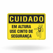 Placa Cuidado - Em Altura Use Cinto De Segurança
