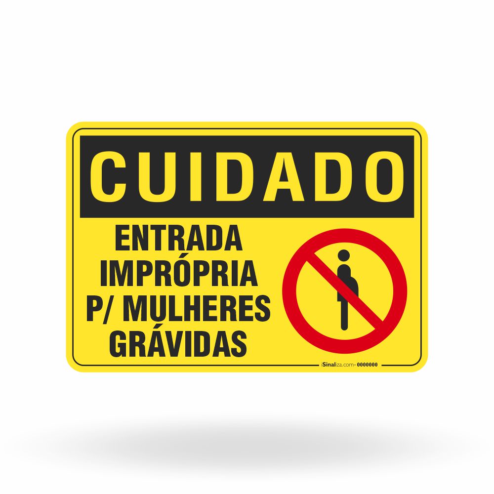 Placa Cuidado - Restrição de Acesso (Símbolo Gestante)