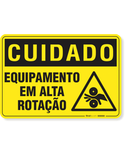 Placa Cuidado  Equipamento Em Alta Rotação S1