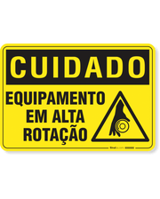Placa Cuidado  Equipamento Em Alta Rotação S2