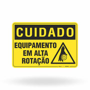 Placa Cuidado - Equipamento em Alta Rotação