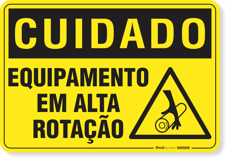 Placa Cuidado  Equipamento Em Alta Rotação S4