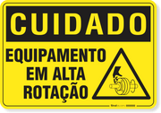 Placa Cuidado  Equipamento Em Alta Rotação S5