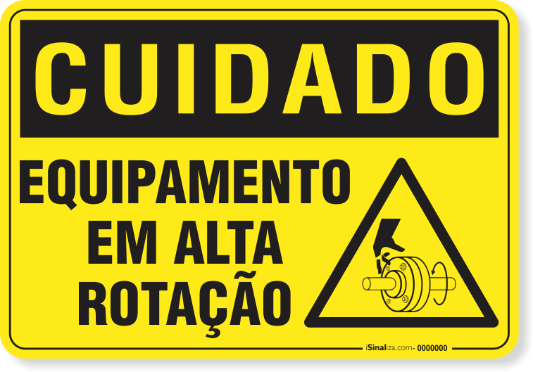 Placa Cuidado  Equipamento Em Alta Rotação S5