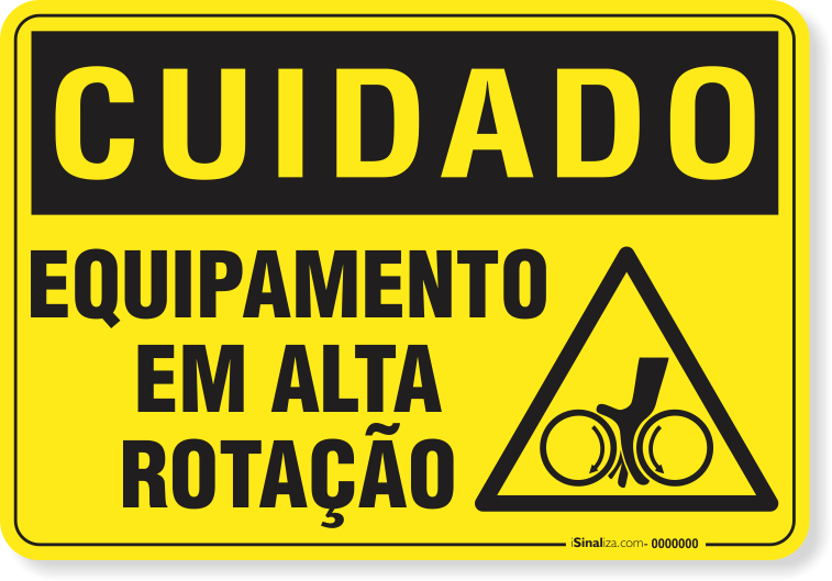 Placa Cuidado  Equipamento Em Alta Rotação S7