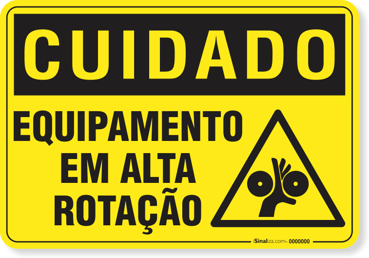 Placa Cuidado  Equipamento Em Alta Rotação S8