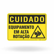 Placa Cuidado - Equipamento em Alta Rotação