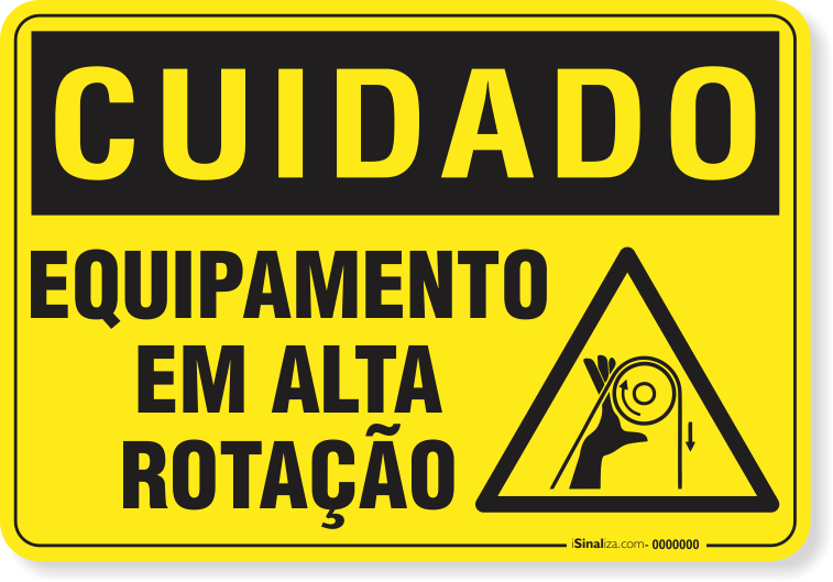 Placa Cuidado  Equipamento Em Alta Rotação S20