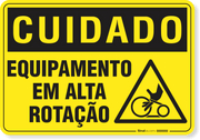 Placa Cuidado  Equipamento Em Alta Rotação S9