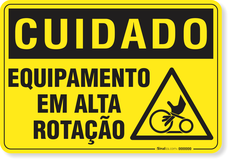 Placa Cuidado  Equipamento Em Alta Rotação S9