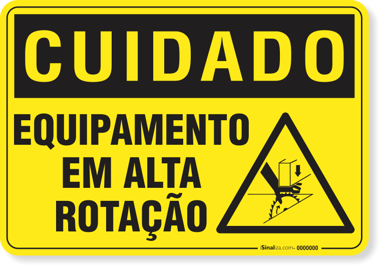 Placa Cuidado  Equipamento Em Alta Rotação S10