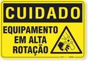 Placa Cuidado  Equipamento Em Alta Rotação S11