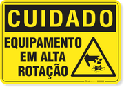 Placa Cuidado  Equipamento Em Alta Rotação S12
