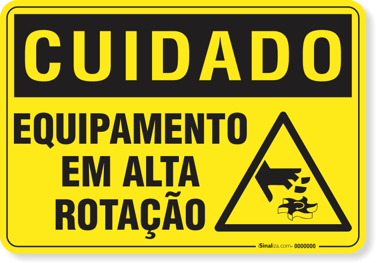 Placa Cuidado  Equipamento Em Alta Rotação S12