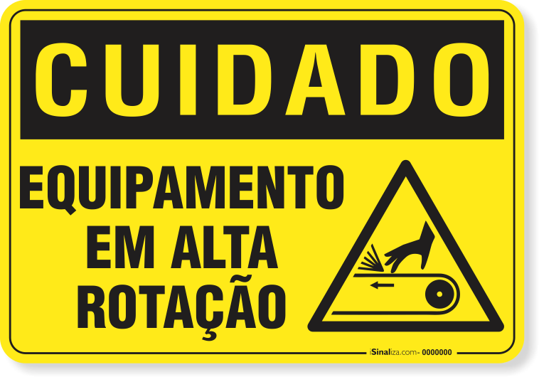 Placa Cuidado  Equipamento Em Alta Rotação S14